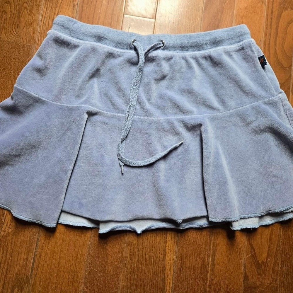 Y2K big flirt light blue velvet mini skirt size M
